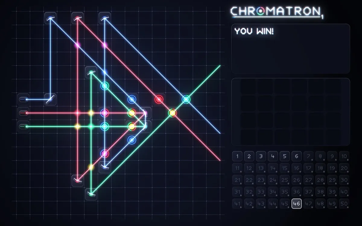 Chromatron, level 46 solved, in the modern look